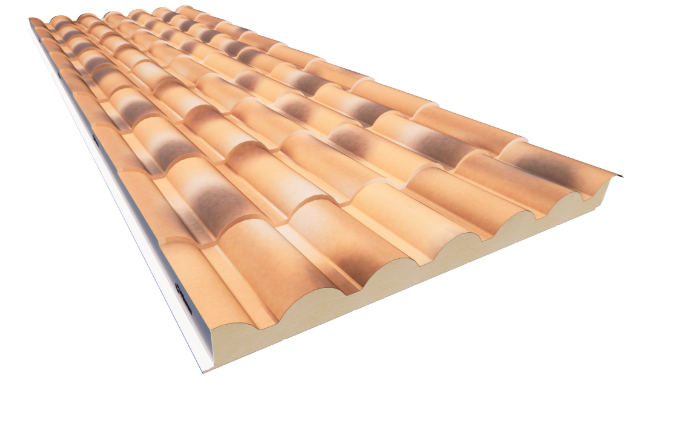 Panel Sándwich Imitación Teja